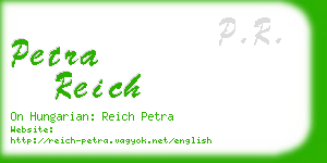 petra reich business card